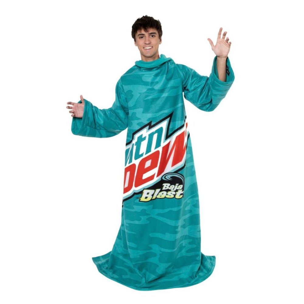 Snuggie Mountain Dew Wearable Fleece Blanket with Sleeves 68” X 51”